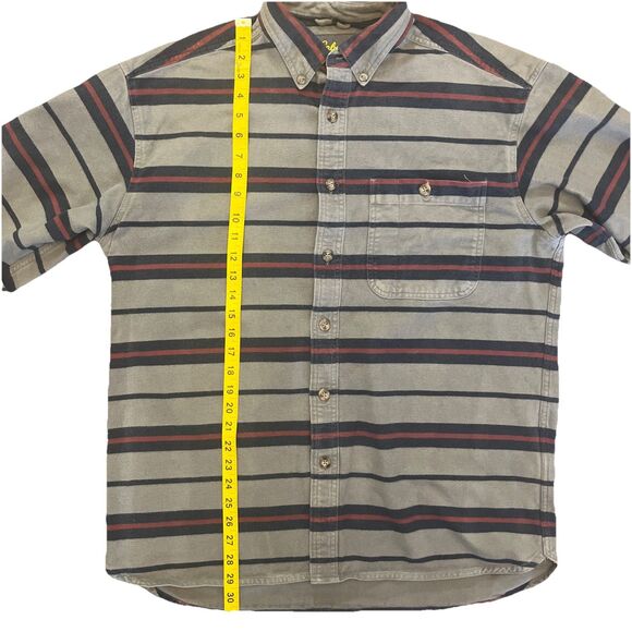 Cabela's Chamois Blanket Shirt Men Gray Southwest Stripe Heavy Cabin Overshirt L - Picture 3 of 9